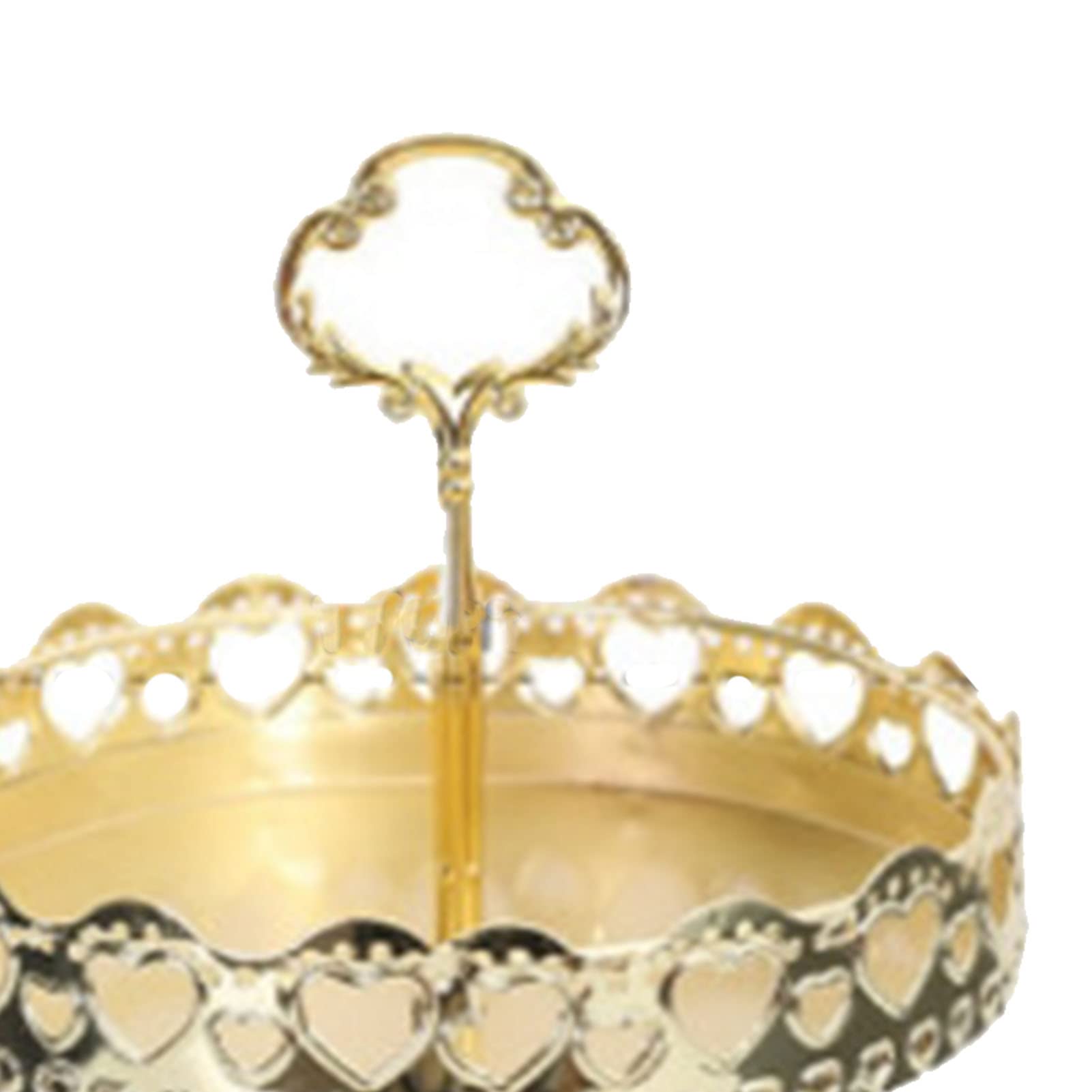 Cocoarm Vassoio per Pasticceria a Doppio Strato Vassoio da Portata in Rame Piatto da Esposizione Rotondo Dorato per Dessert con Superficie Liscia e Motivo Decorativo per Tavolo da Dessert Domestico