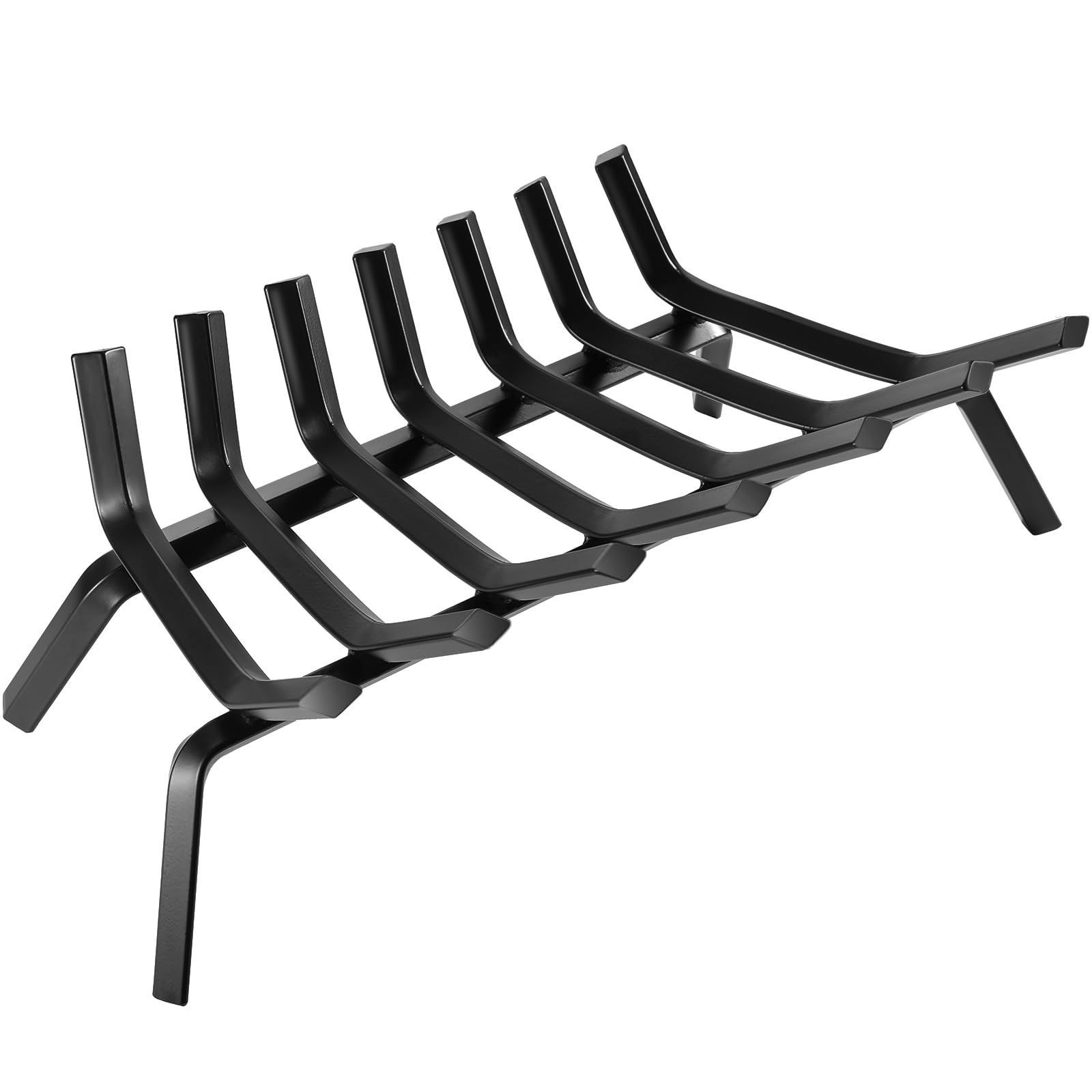 fireplace log grate 24 inch cast iron fire place grates heavy duty solid steel 3/4” 7 bars firewood stove indoor chimney hearth outdoor fire pit log burning rack
