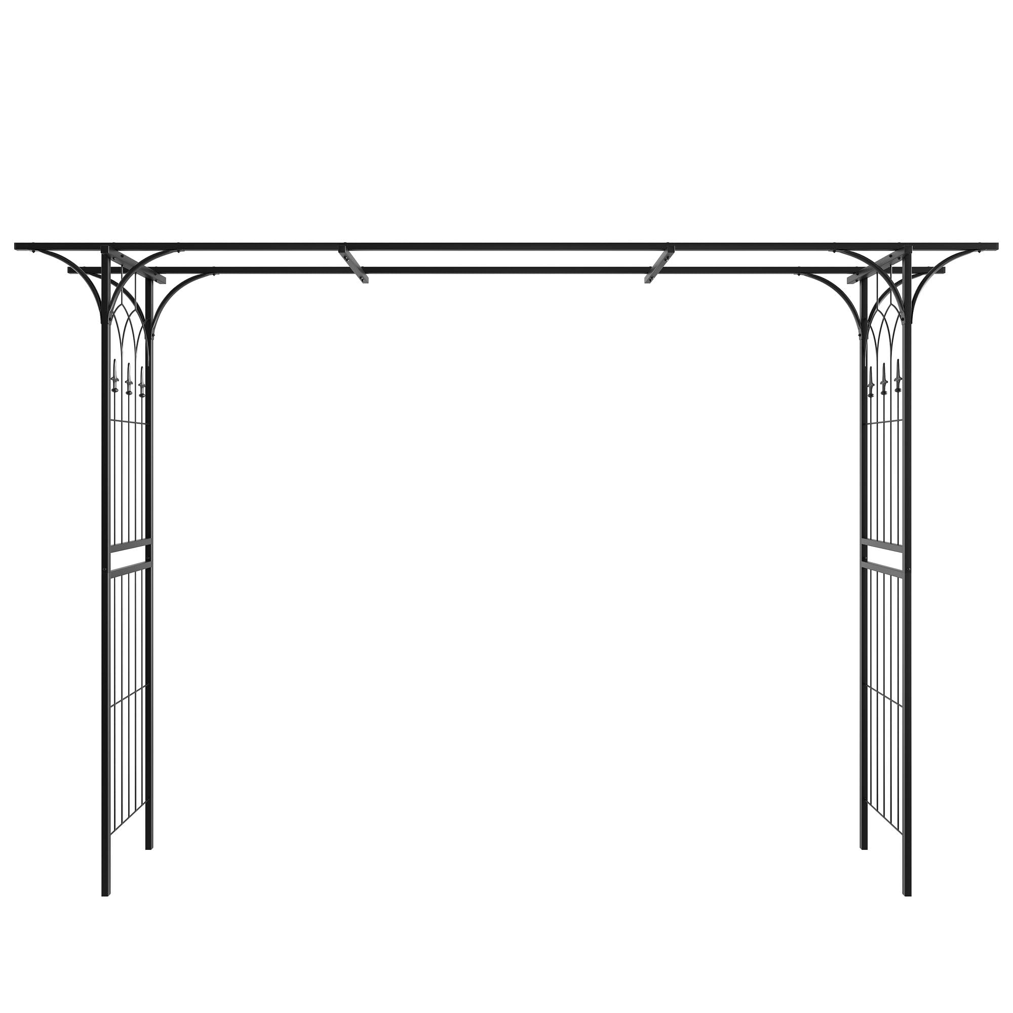 ALEOS. Eleganter XXL Rosenbogen Rankhilfe Pergola aus Metall schwarz Modell 5040