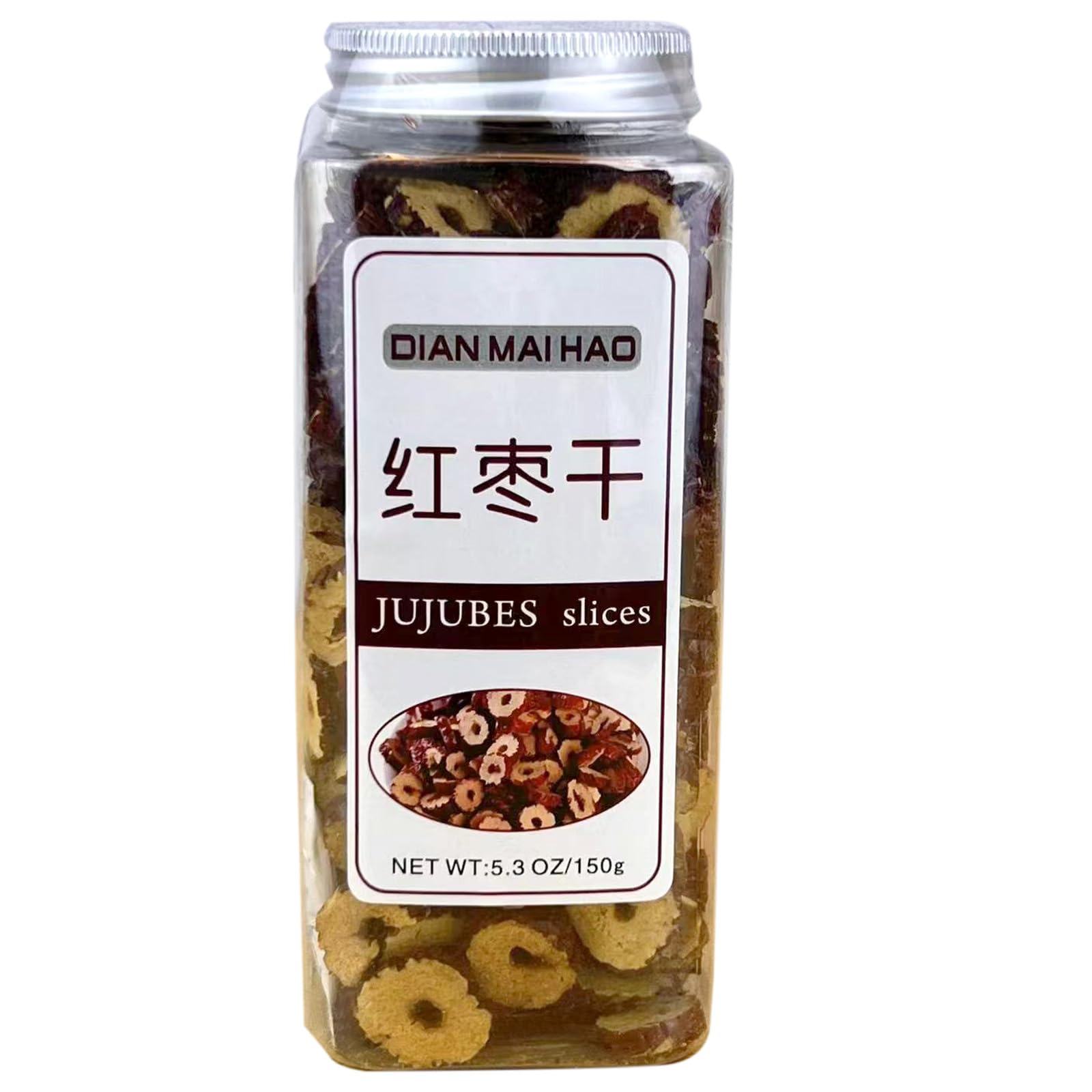 Dried Red Dates, Pitted Red Jujube Slices 5.3oz/150g, Chinese Red Dates, Dried Fruit No Sugar Added, No Addition, Scented Tea 优质红枣干 无硫枣片