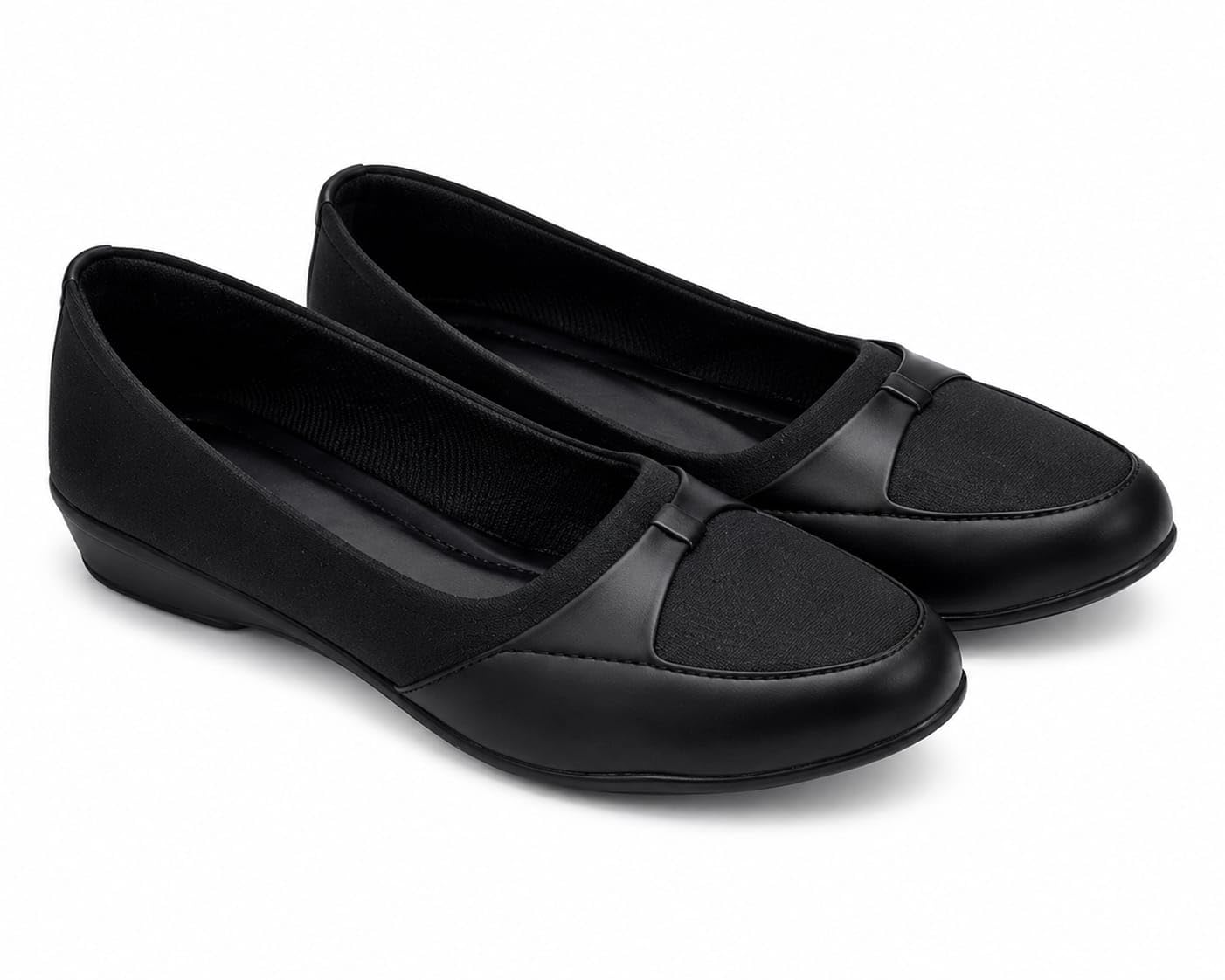 Women's Black Formal Ballet Flats Slip-On-image-27