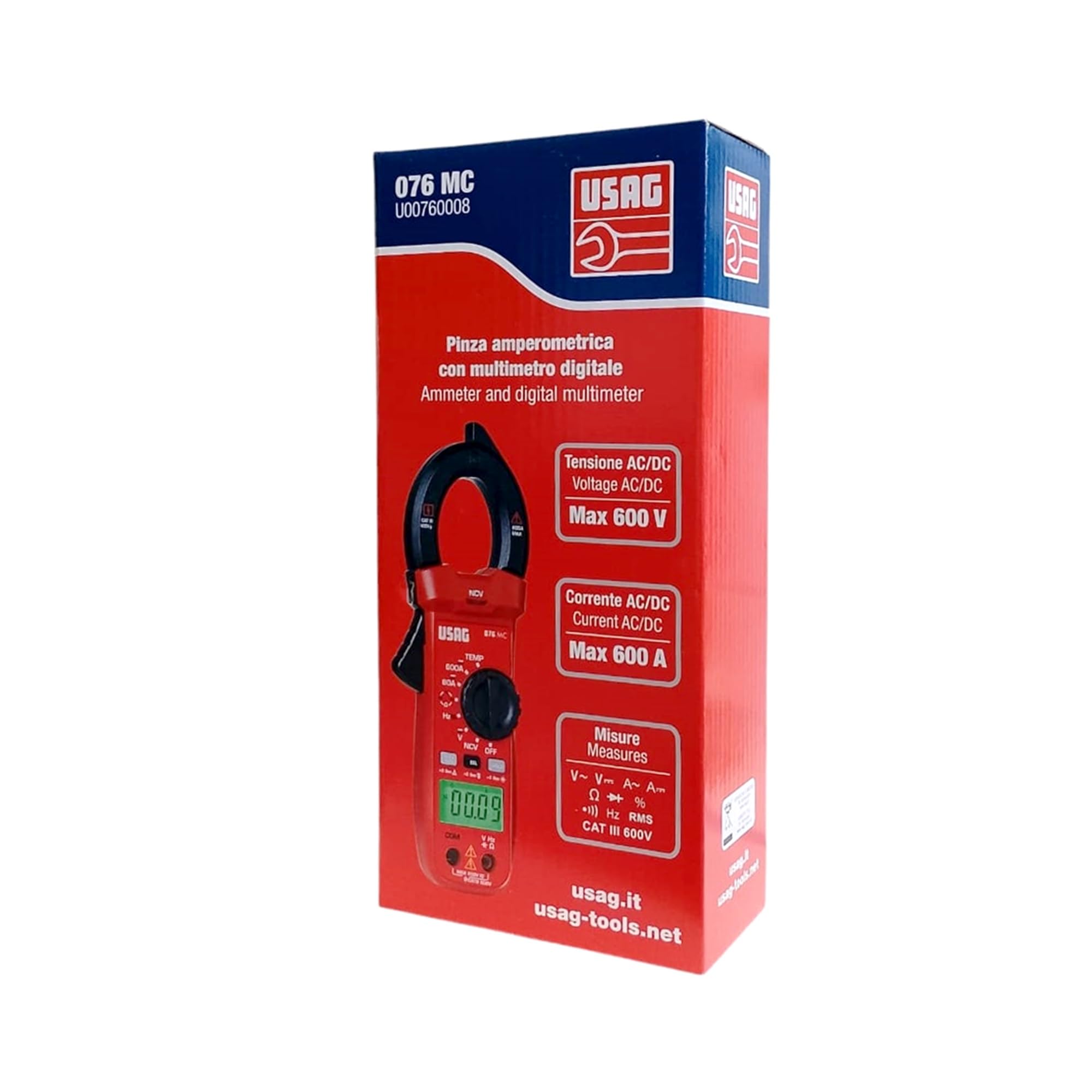USAG 076 MC - Pinza amperometrica con multimetro digitale TRUE RMS U00760008