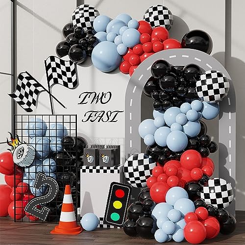 Image of Atpata Funky 18inch Round Checkered Foil Balloons for Chess Theme Racing Theme Biker Theme Birthday Event Party Decorations