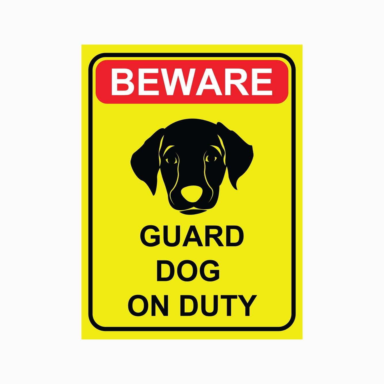 BEWARE GUARD DOG ON DUTY Sign, 12x8 Metal Tin Sign, Guard dog on duty.