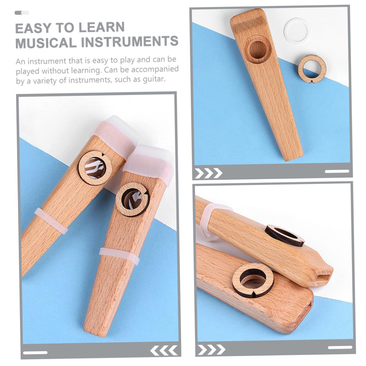 Holz Kazoo 1 Satz Anfänger Performance Musikinstrument für Gitarre