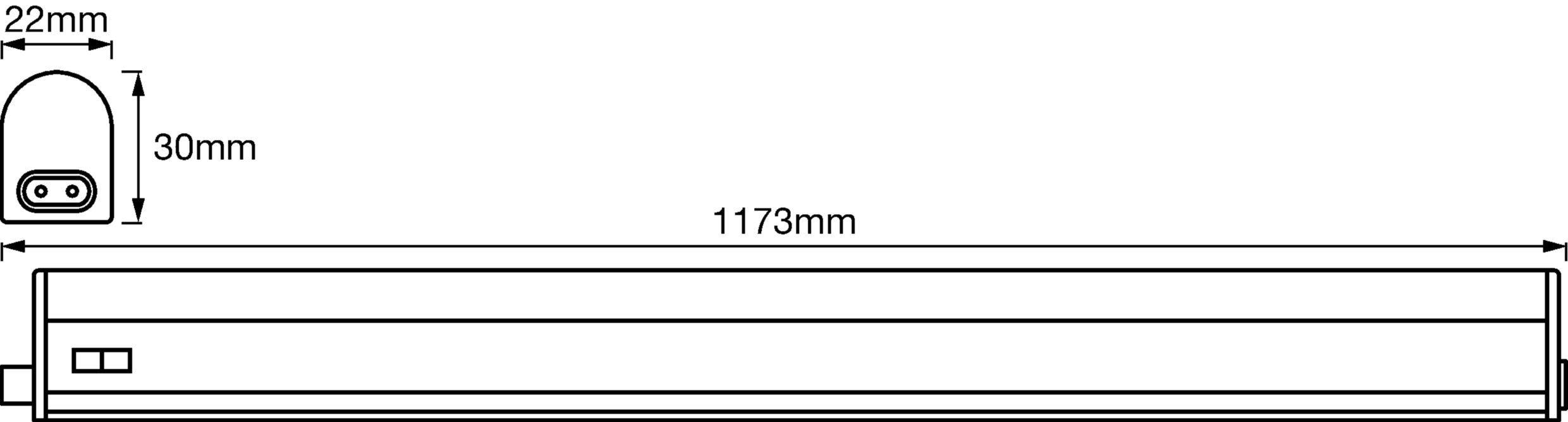 LEDVANCE LED la lumière de bande de lumière, de la lumière pour des applications d'intérieur, blanc chaud, longueur: 120 cm, commutateur LED Batten 4058075266988