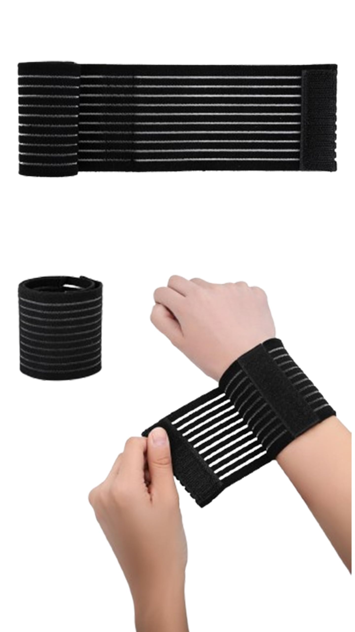 – Adjustable Wrist and Ankle Support Straps - 4 Pack Elastic Bandages for Tennis, Gym, and Sports - Breathable Compression Brace with Velcro - Stay Protected and Comfortable