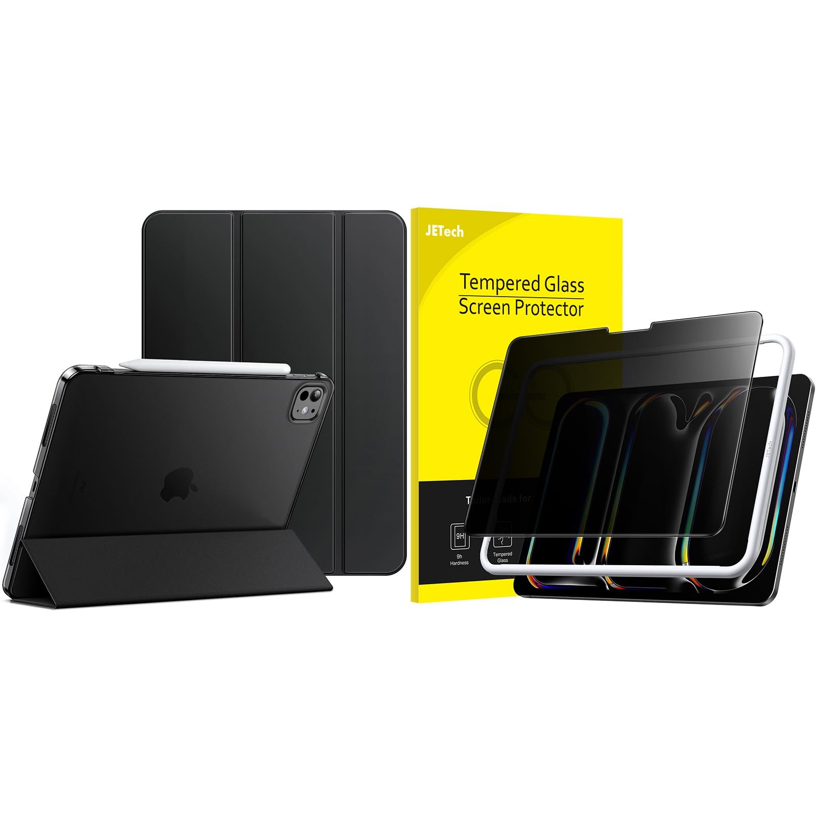 JETech per iPad Pro 13 Pollici M4 (2024) Custodia e Privacy Pellicola Protettiva Pacchetto