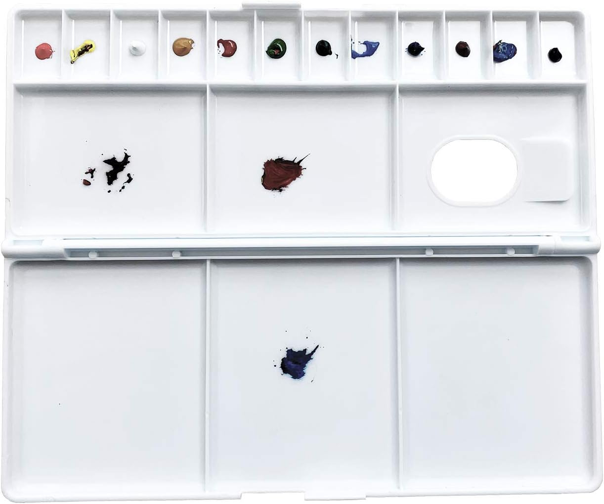 Aritst Paint Palette Box for Watercolor, Gouache, Acrylic and Oil Paint - Various Shapes and Sizes(12wells,18wells&24wells) (12-Wells(100PACK))