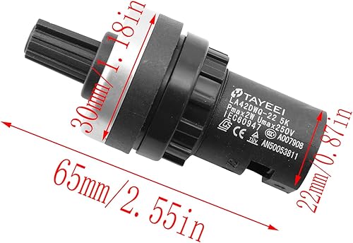 Miniatura 2 de LQ Industrial Potenciómetro Convertidor de Frecuencia Gobernador de Precisión 0.866 in LA42DWQ-22 5K Ohm Variable Speed Drive Potenciómetro Rotativo