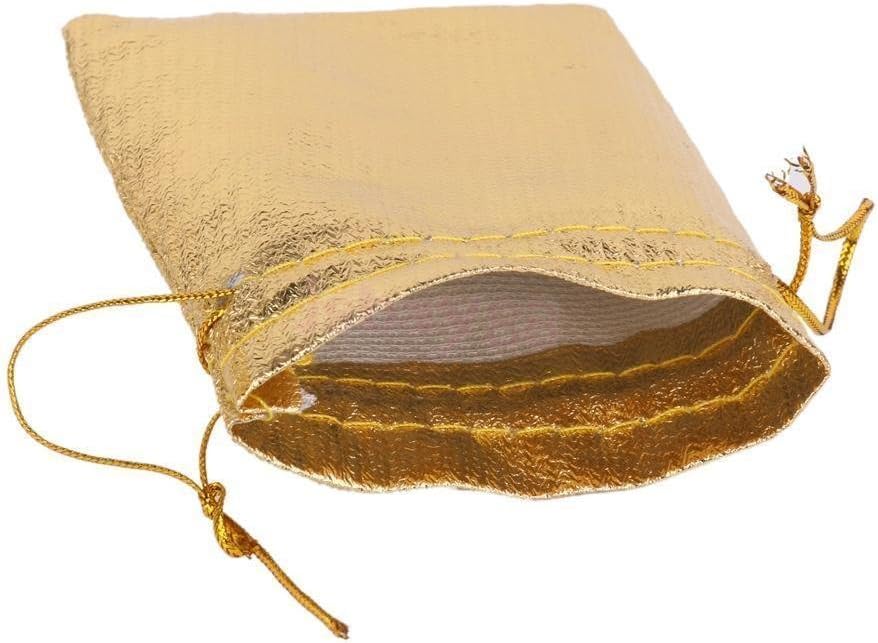 Wudygirl 100 PCS 3.54X4.72 inches Drawstring Satin Bags Mixed Gold Silver Jewelry Wedding Party Marbles Coins Pouches Bag (100 pcs Mix Gold Silver) - Image 5