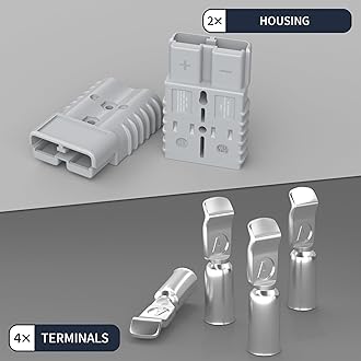 TERRIFI 350 Amp Car Battery Cable Connector,Battery Terminal Plug Connector Kit,2/0AWG Battery Connectors Quick Connect for Car Winch Boat Forklift - 2PCS