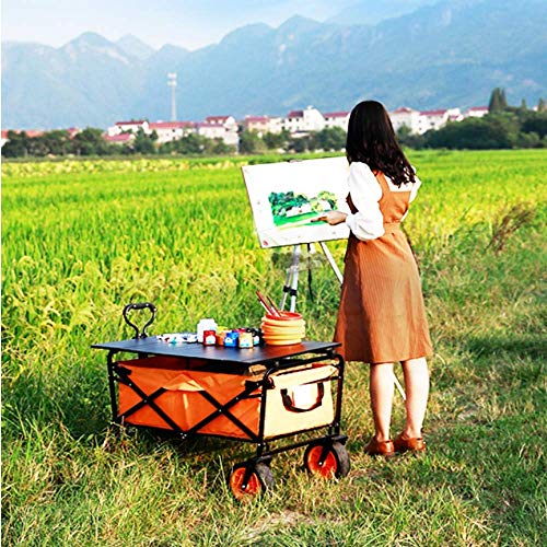 Carro plegable de mano para exteriores, carro de jardín con 4 ruedas, tela impermeable, para camping, pesca, jardinería y actividades al aire libre miniatura 4