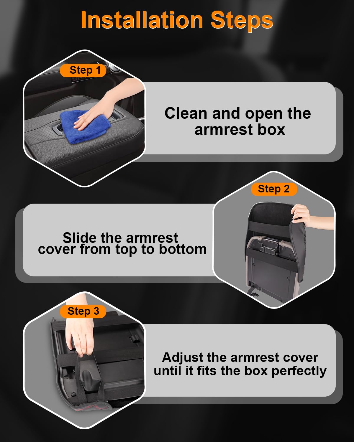 Copertura per bracciolo della console centrale compatibile con accessori Dodge RAM 1500 2500 3500 di quinta generazione 2019-2026, in pelle PU, antigraffio, nero (solo per sedile secchio)