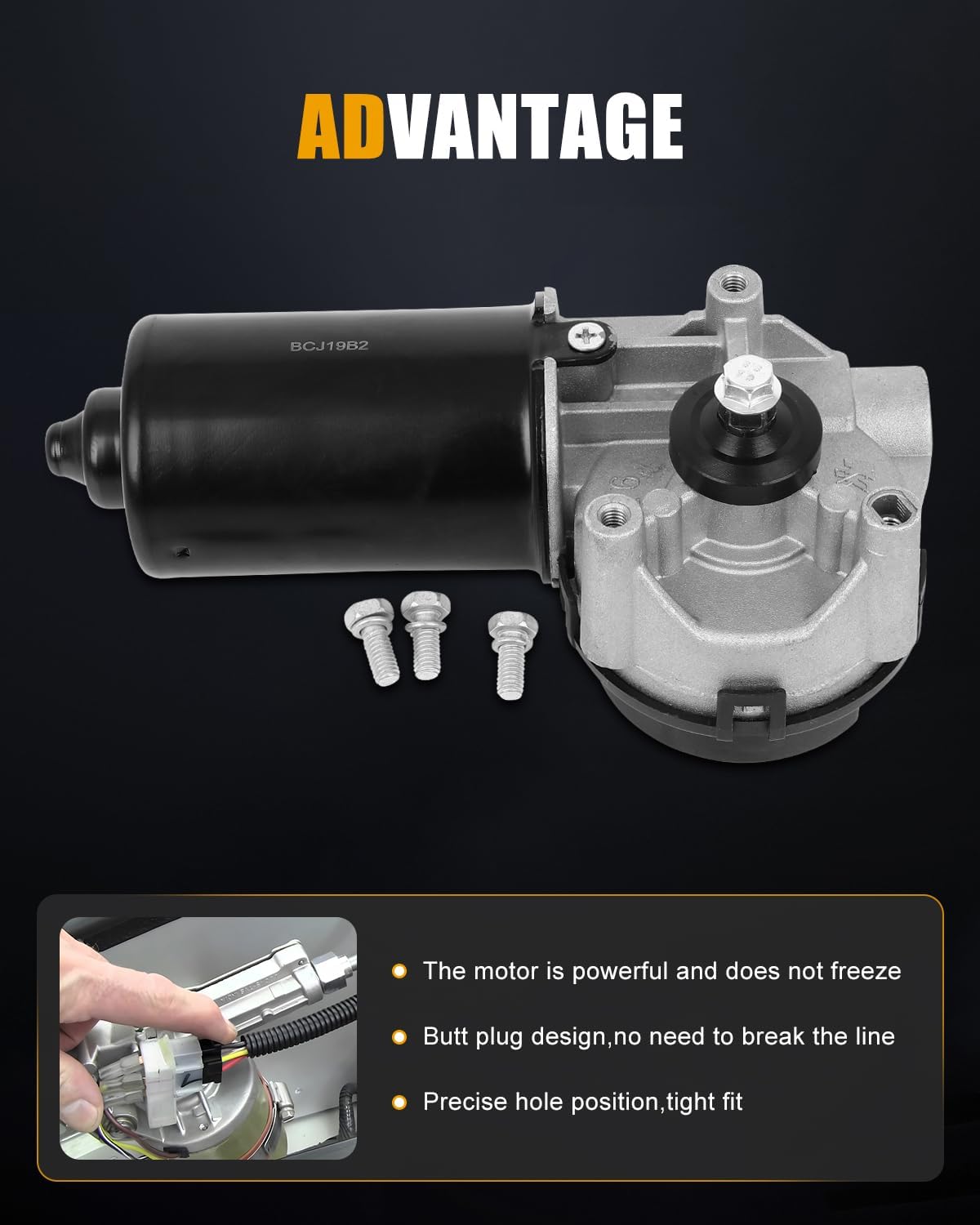 ROADFAR Front Windshield Wiper Motor Replacement fit for 2002-2006 For Ford for Expedition,2002-2007 For Ford for Explorer OE: 2L1Z17508AA,2L1Z17508AB