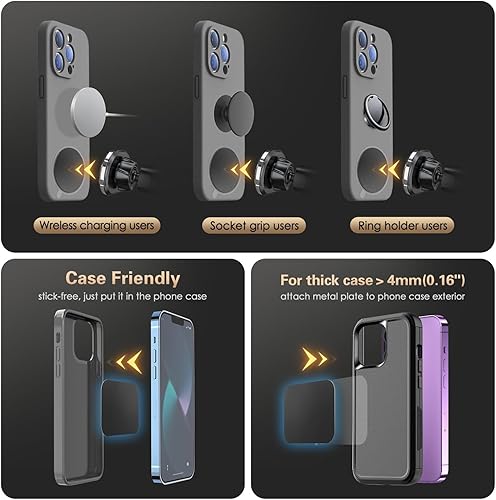 Miniatura 9 de Soporte magnético para teléfono celular, soporte universal para salpicadero de vehículo, soporte mágico para teléfono celular con gancho de clip,