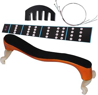 RiToEasysports Professional Violin Shoulder Rest Set Plastic Gel Violin Accessories for 4 4 Full Size Players Includes Strings Mute and Fretboard Sticker for Practice and Study