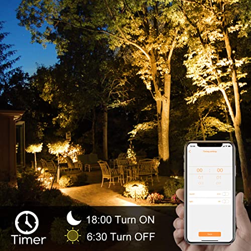 Flood Lights Outdoor With Alexa, Smart LED Floodlight Colour Changing 800W Equivalent 8000LM, Bluetooth APP Control, Warm White+1600 Million RGB Colours,No WiFi No Hub,IP66 Waterproof UK 3-Plug,2 Pack - Image 6