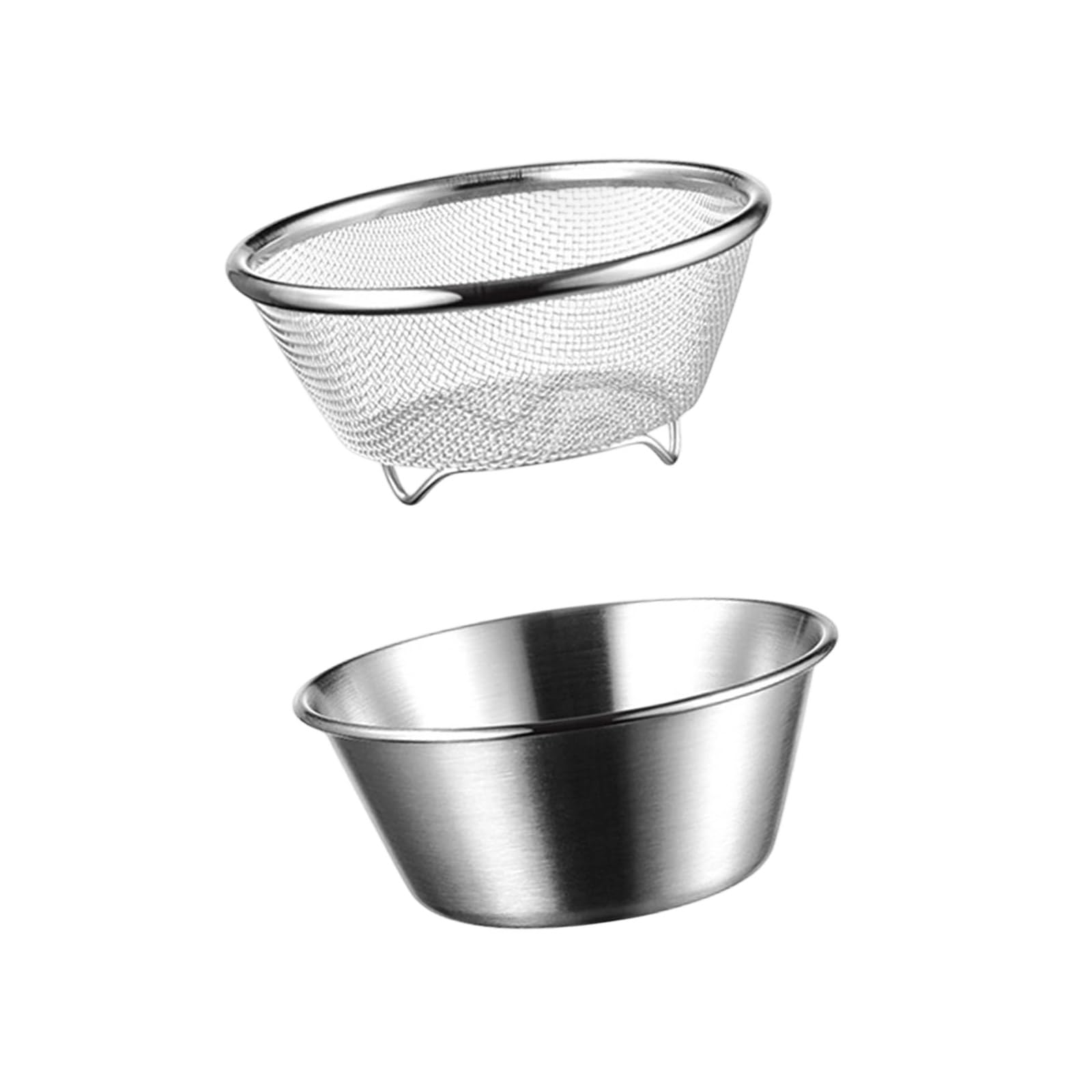 Colador de acero inoxidable con tazón ergonómico para mezclar y escurrir en casa