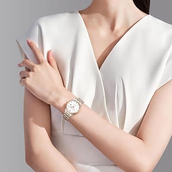 FIYTA Classic Women's Mechanical Watch, 3-Hand, Minimalist Ultrathin Design, Synthetic Sapphire Crystal, Stainless Steel Strap, 32MM