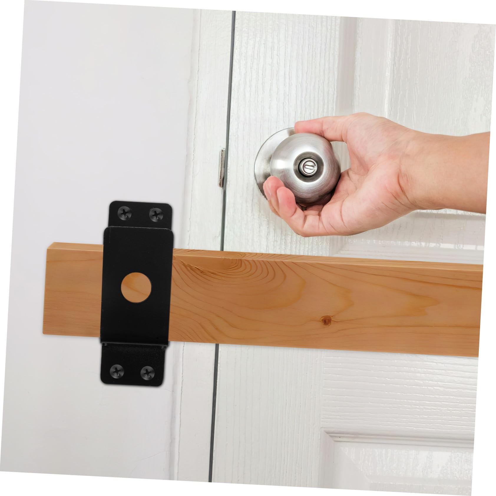 Garneck Soporte de Puerta en Acero al Carbono Barra de Seguridad en Forma de U para Puerta Pesada, Instalación Sencilla Adecuado para Seguridad Hogar