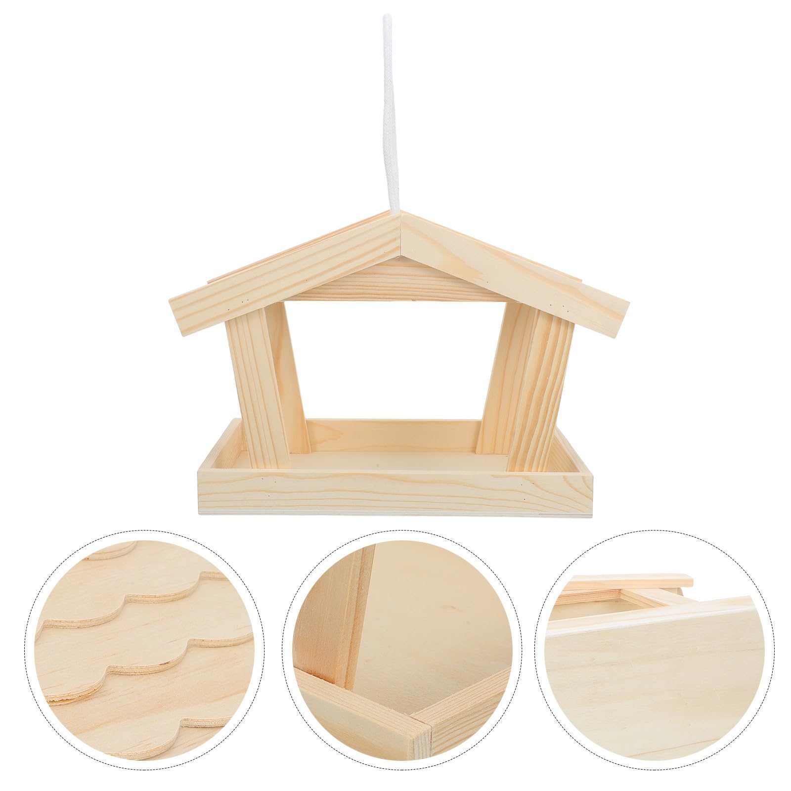Lurrose Mangeoire Intempéries aux en Pin Oiseaux Sauvages Résistant pour Suspendue Design Maison Rustique pour Jardin et Arrière-Cour, pour Pinsons