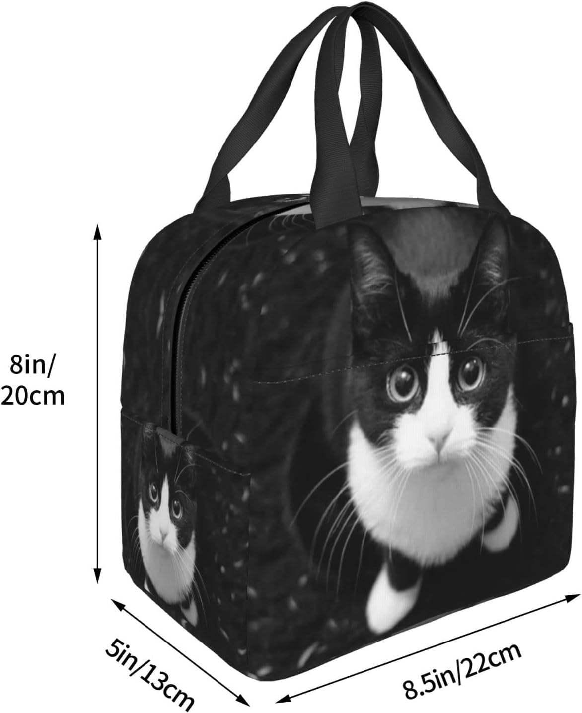 Amazon｜八割れ 猫 ハチワレ猫ちゃん 保冷 がま口 ランチバッグ