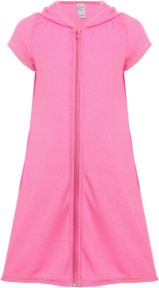 Dayu Big Girls Terry Swim Cover Up Hooded Swim Robe Size 6-16