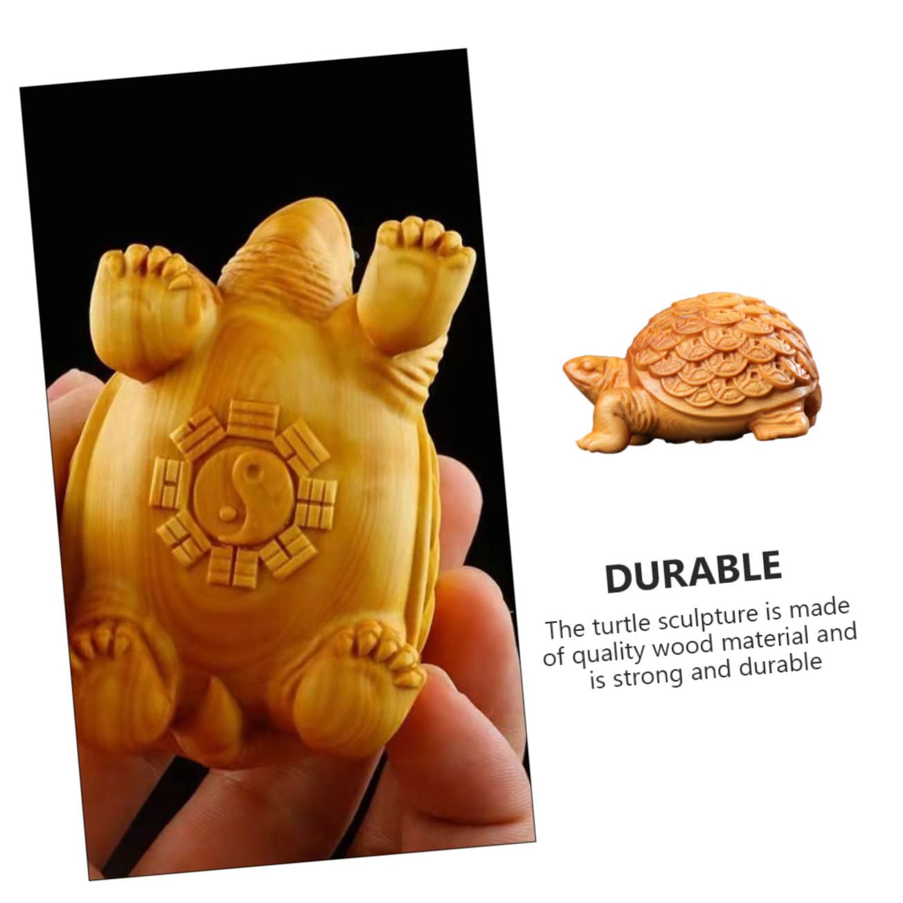 Amazon.co.jp: HOMOCONO 木製の亀の飾り ヴィンテージ木彫り亀像 耐水