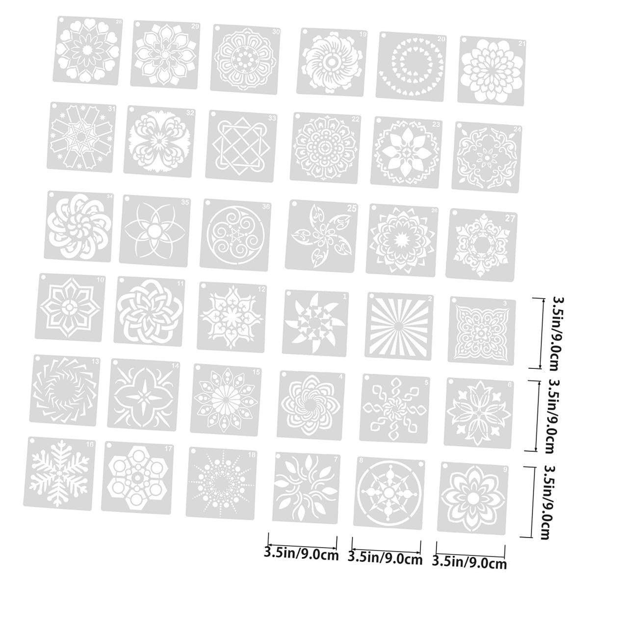 Operitacx 108stücke Mandala Schablonen Kreative Malvorlagen Für Wandgestaltung Möbel Und Mehr Hochtemperaturbeständig Wiederverwendbar Flexibel Und