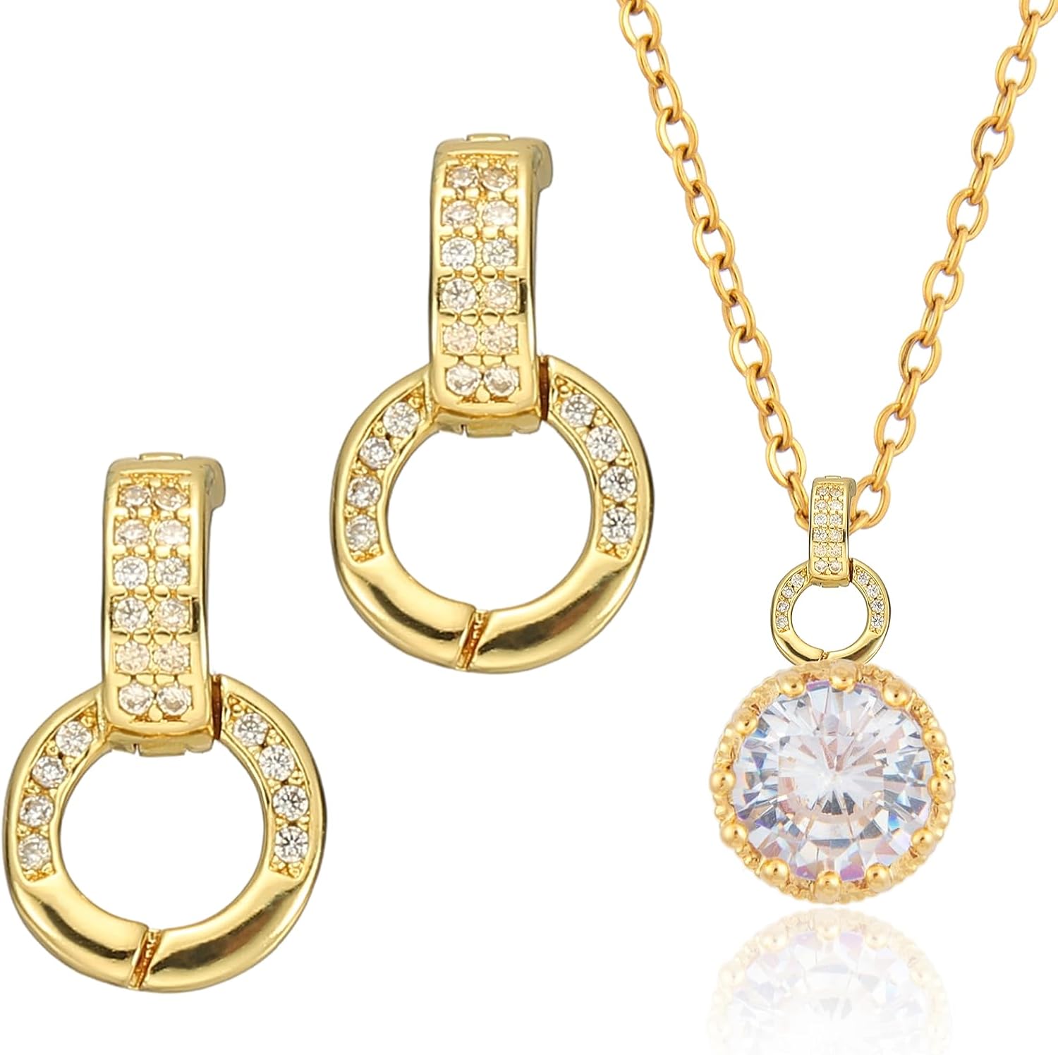 PATIKIL 2 Pcs Bails for Jewelry Making, 14mm Pendant Bail Connector Double Bail Clasps for Bracelet Necklace Pendants Dangle Charm DIY Craft, Gold