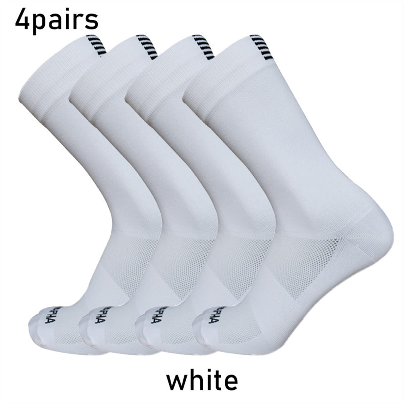 4 Paia Strada for Esterni Cycling Socks Stripes Sport Compression Bicycles, Calze da Corsa Uomini e Donne Calzini da Corsa