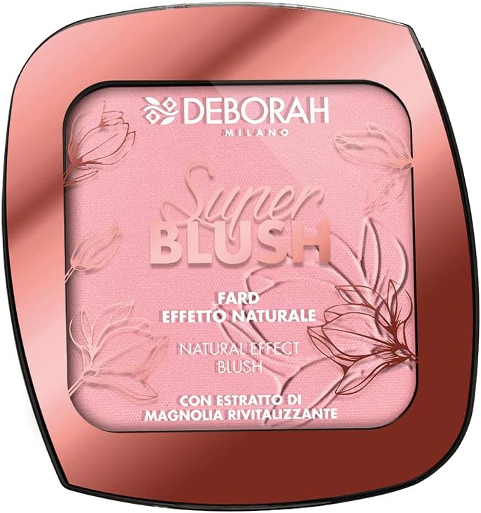 Deborah Milano Super Blush Rouge with Natural Effect, No. 04 Peach, Stimulates the Dull Complexion, Natural Effect, Lasts All Day, 10 g