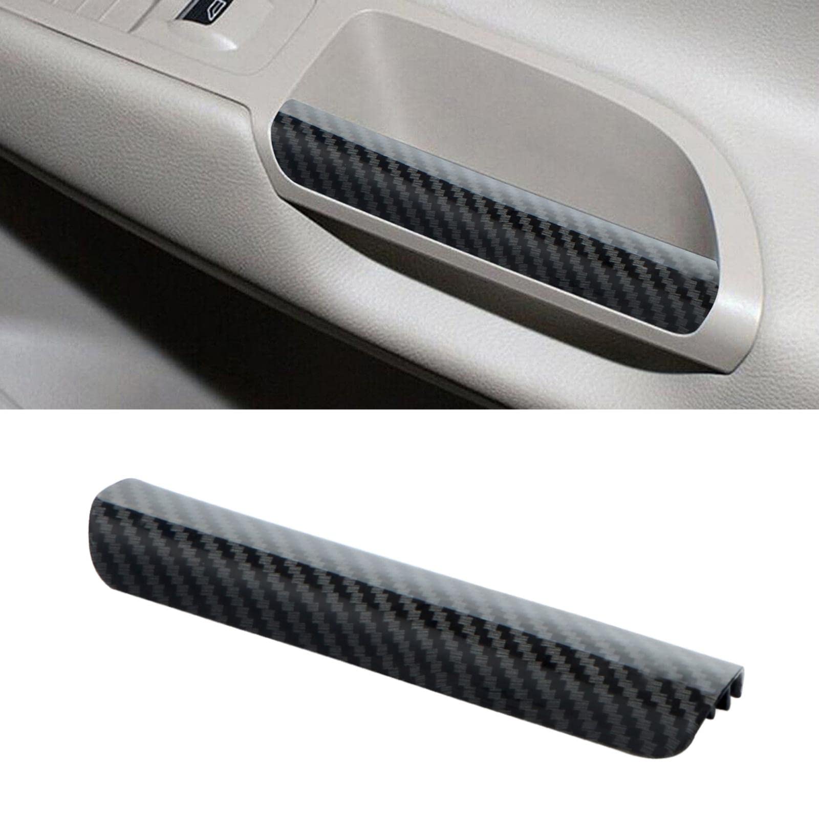 Jerbor Carbon Fiber Pattern Layer Interior Armrest Front Pull RH Door Handle Grab Trim Fit for Ford Escape 2013-2019