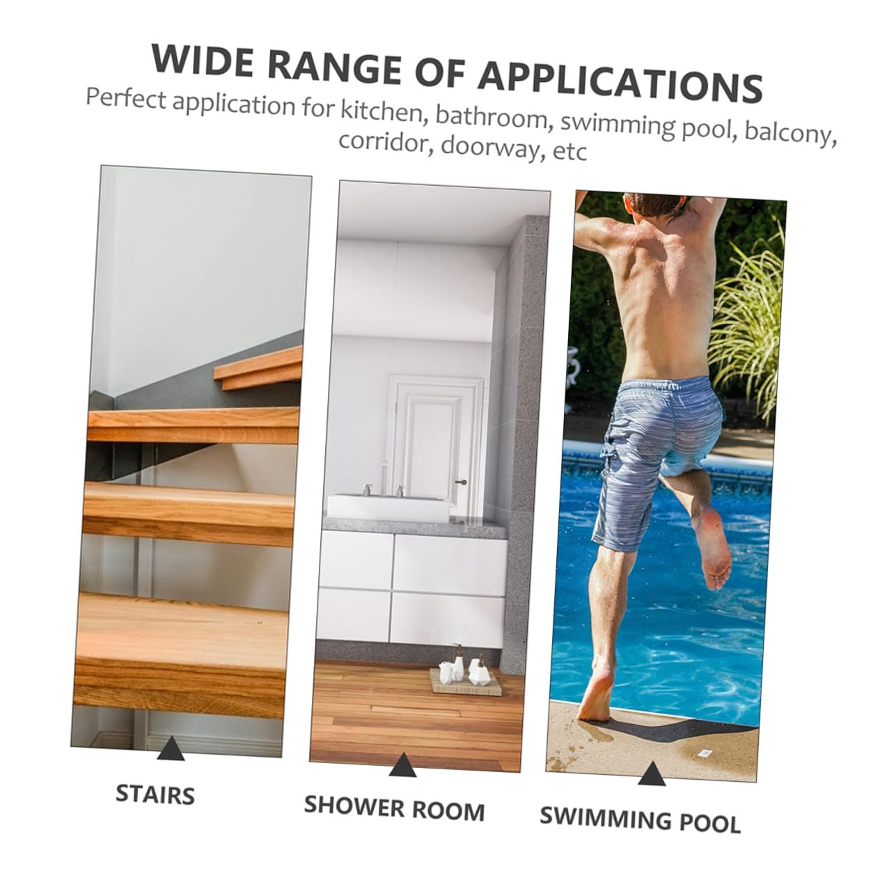Cintas Antideslizantes Transparentes para Suelo, 10 Piezas de 15x61 Cm, Material Peva Resistente al Desgaste, Tiras de Seguridad para Duchas, Bañeras y Escaleras, Adhesivas