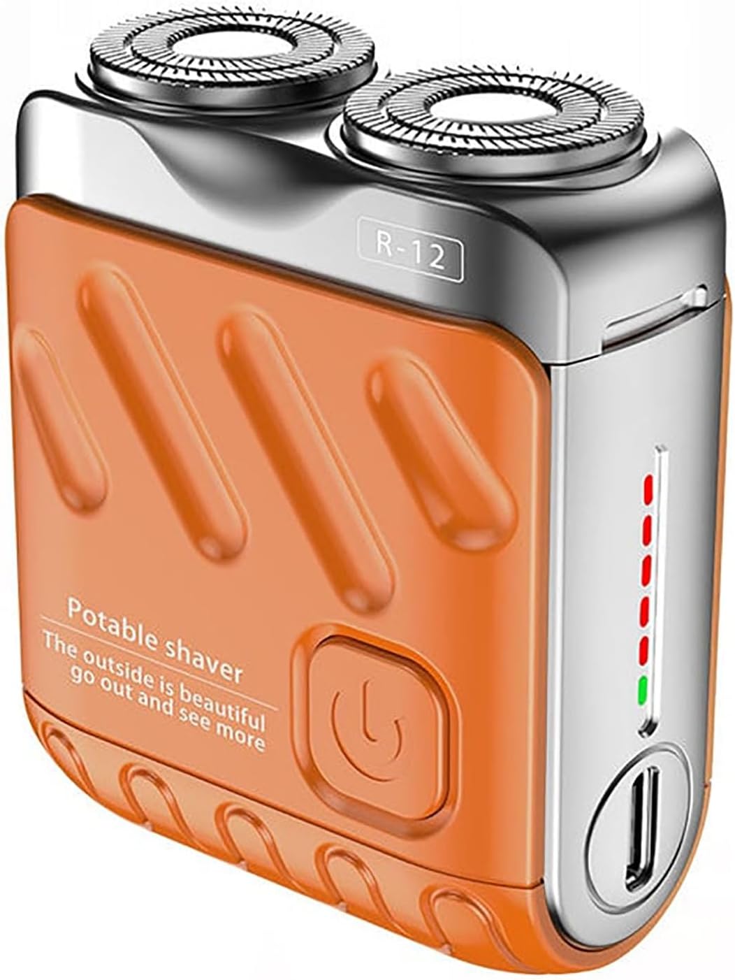 Luggage Mini Electric Rotary Dual Ring Pocket Beard Shaver, Wet & Dry Shaving Cordless Rotary Shaver, Portable Razor Suitcase Design, USB Rechargeable for Home Travel (Blue)