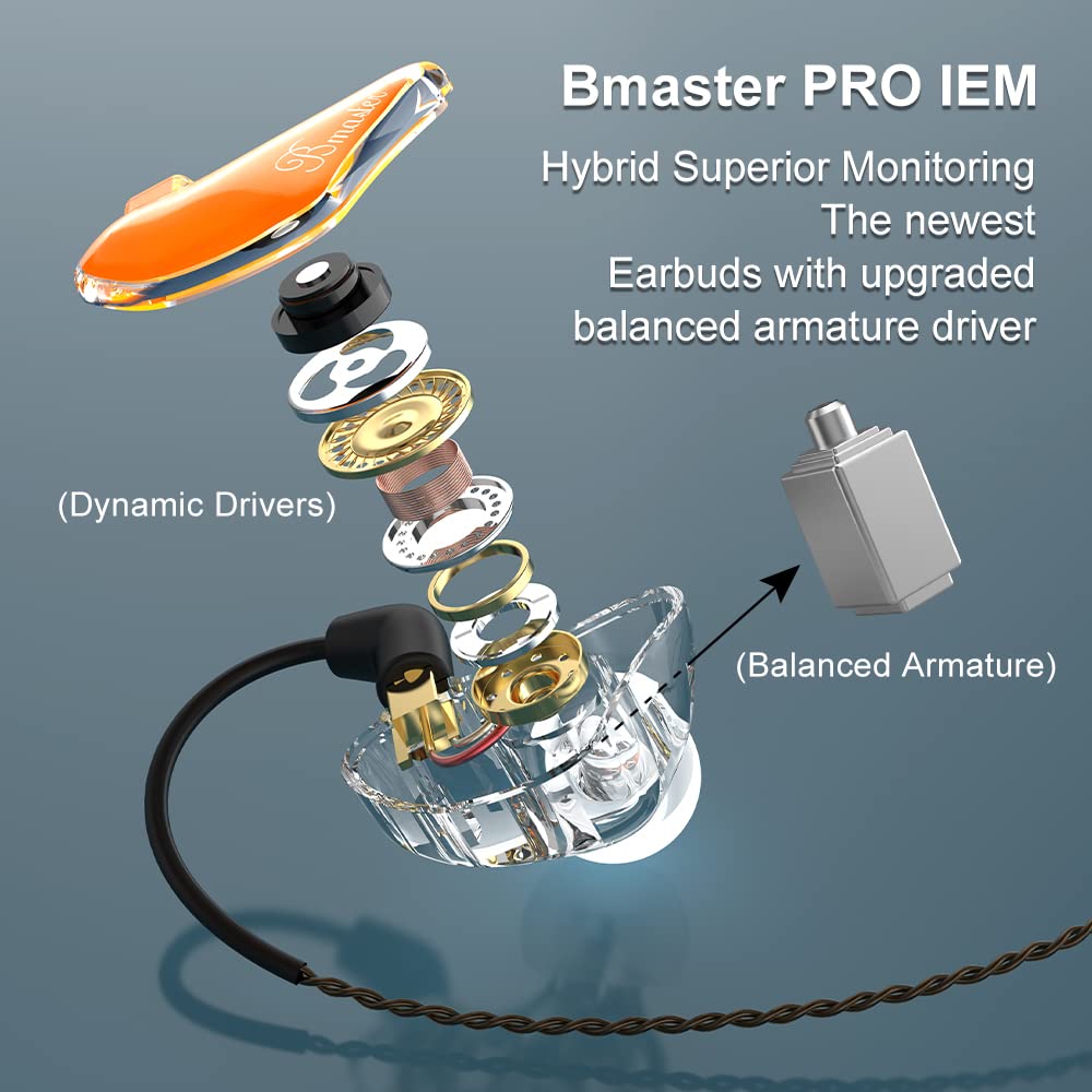 BASN PRO Orange/Black Triple Driver In-Ear Monitors - Dettaglio