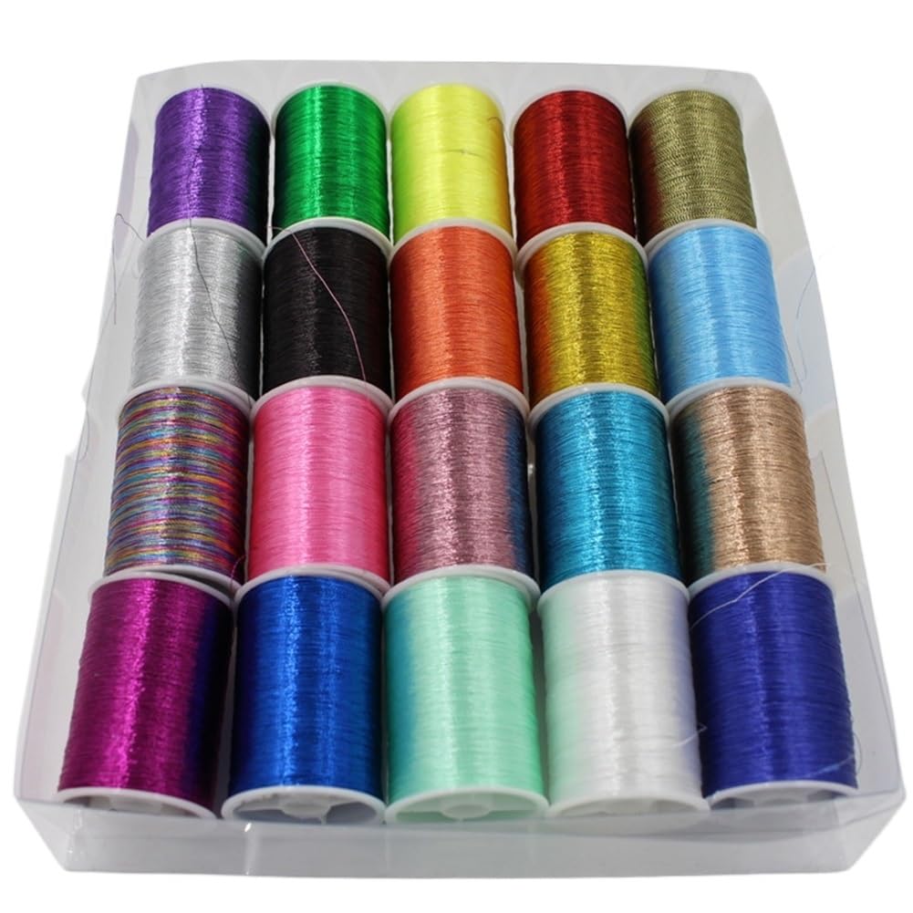 Sewing Craft Embroidery Spool Cross-stitch Glitter Thread Needle Work