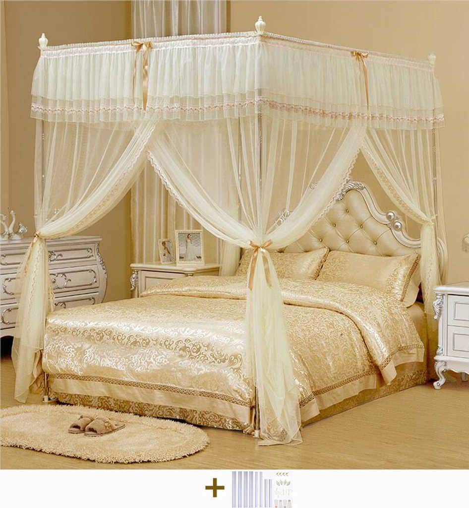 Amazon 4角柱 蚊帳 プリンセス ベッドキャノピー 蚊帳天蓋 入口 ベッド カーテン ベッドキャノピ フリル シアー 防虫防蚊 大人 子供部屋 クレース D 1 2m Bove 蚊帳 通販