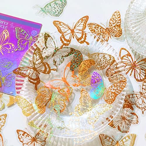 ASTARON 234Pcs Resin Stickers Shiny Holographic Stickers for Resin Art Crafts Resin Inserts, Self-Adhesive Transparent Stickers for Scrapbooking Journal Planner Resin Accessories Decoration