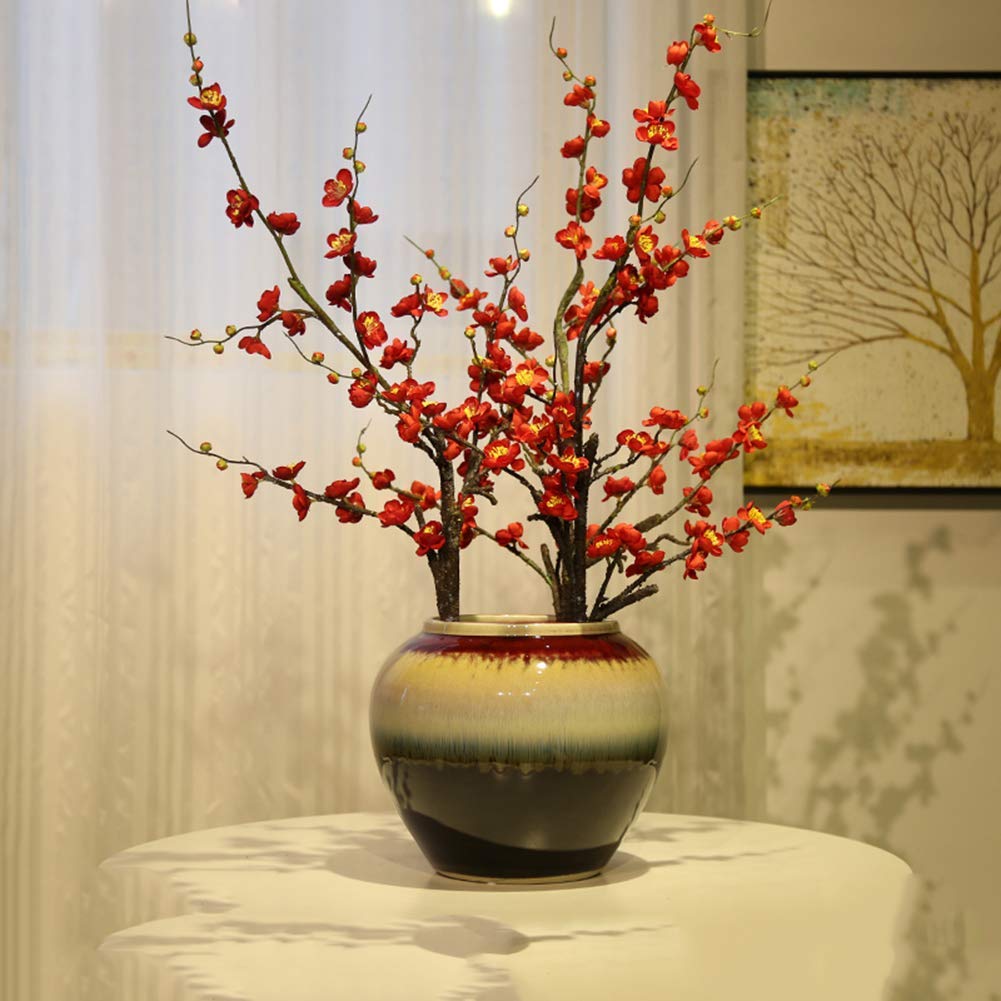 Vase en céramique moderne pour habiller un meuble TV et dissimuler les espaces vides