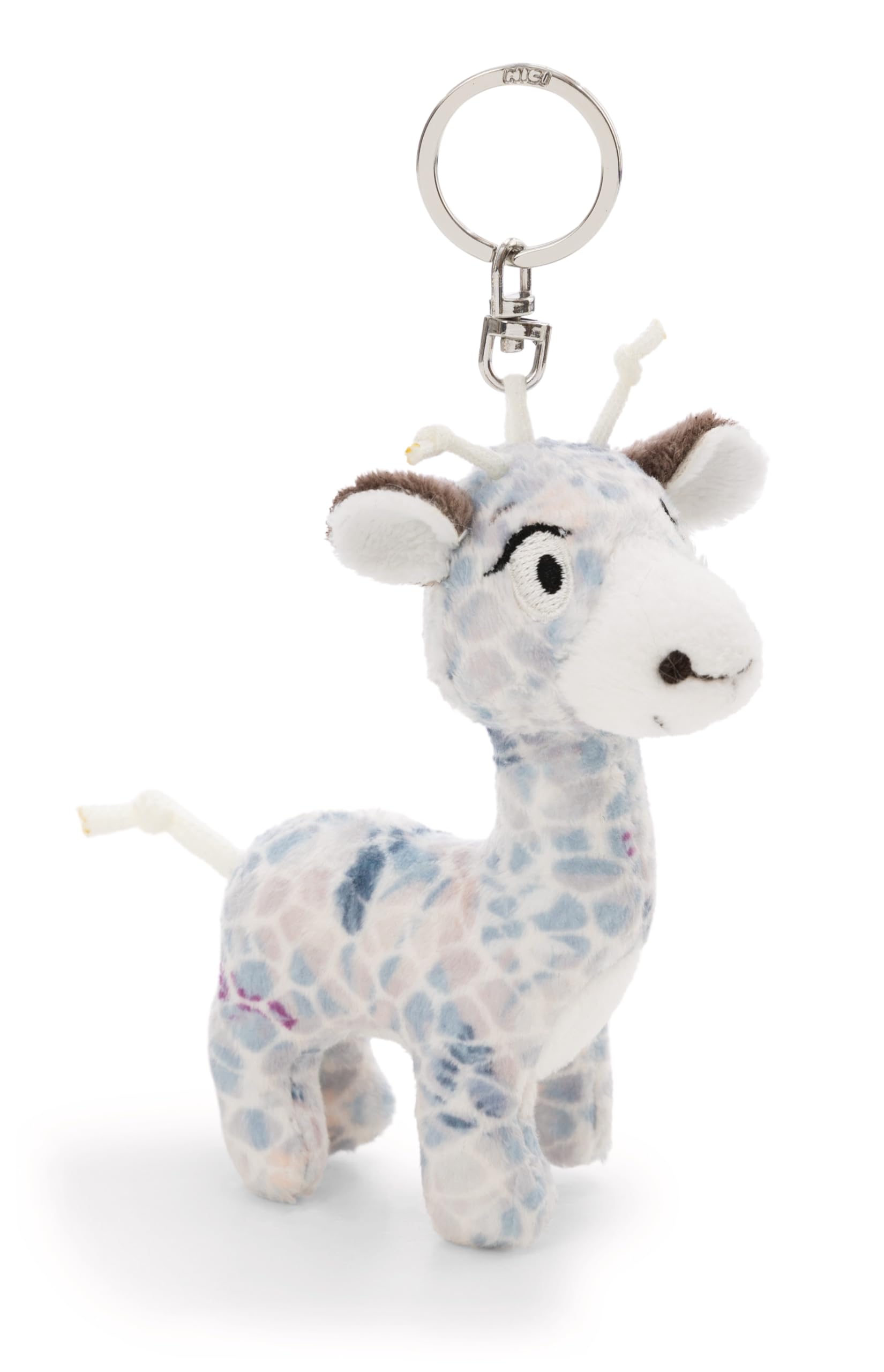 NICI Key Fob, Giraffe Winny Winterfur, 10 cm, Blue, Loyal Plush Companion for Rucksack or Bag, Key Holder for Children and Adults, 62403
