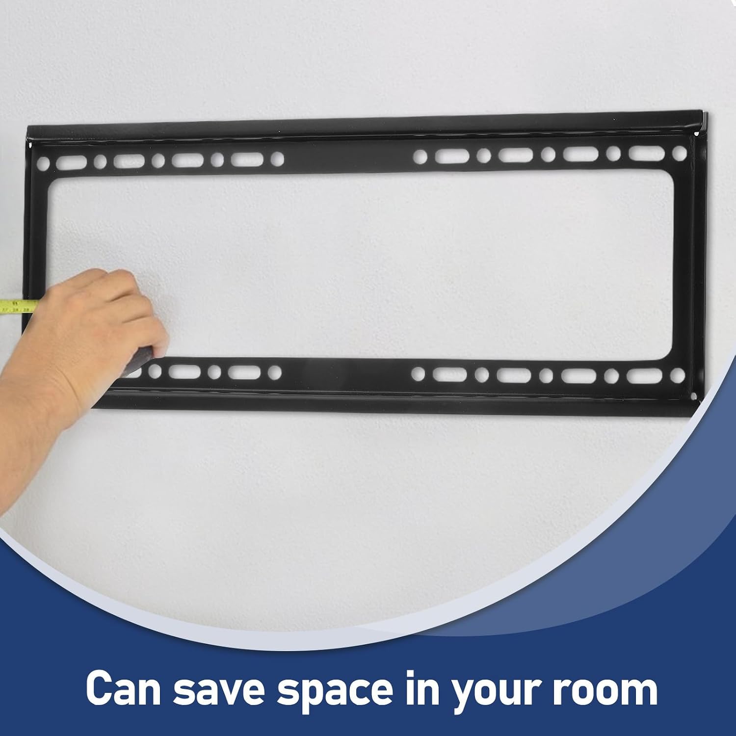 Garneck Universal Black Metal Tv Wall Mount Bracket with Space-Saving Design and Fixed Holder for LED LCD Flat Screen Tvs, Easy to Install and Secure for Home Use