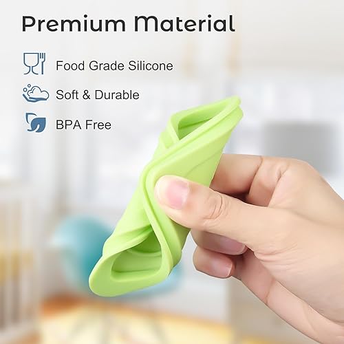Miniatura 5 de Tapas de comida para bebés compatibles con contenedores de alimentos Gerber, tapas de silicona sin BPA para almacenamiento de alimentos para bebés,