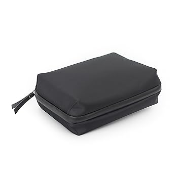 OBLIQUE Alexa Tech Pouch Electronics Organizer Bag | PU Travel Organizer for Cables, Chargers, Power Bank, SD Cards, Gadgets | Travel Accessories for Men & Women | Durable, Compact, Protective | Black - image, photos