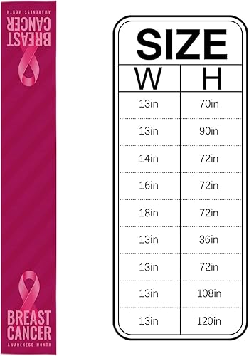 Miniatura 5 de Camino de mesa del mes de concientización sobre el cáncer de mama, 72 pulgadas de largo, mezcla de algodón y lino, bufandas de vestir, camino de