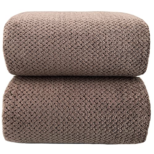 Ytyc Towels,39X78 Inch Oversized Bath Sheets Towels For Adults Luxury Bath Towels Extra Large Sets For Bathroom Super Soft Highly Absorbent Microfiber Shower Towels 80% Polyester (Brown,2 Piece) #TOP12