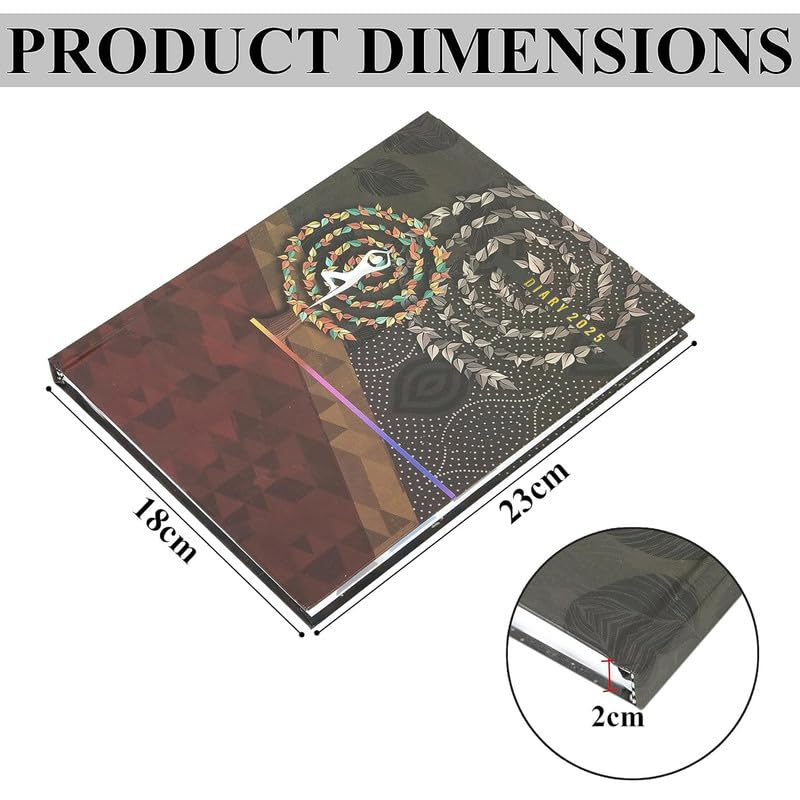Image of TULMAN 1 Pack A5 Hard Bound 2025 Journal Diary - Yoga Motivational Planner & Creative Writing Perfect for Students, Professionals & Gift Giving (23 x 17.6 x 1.7) CM