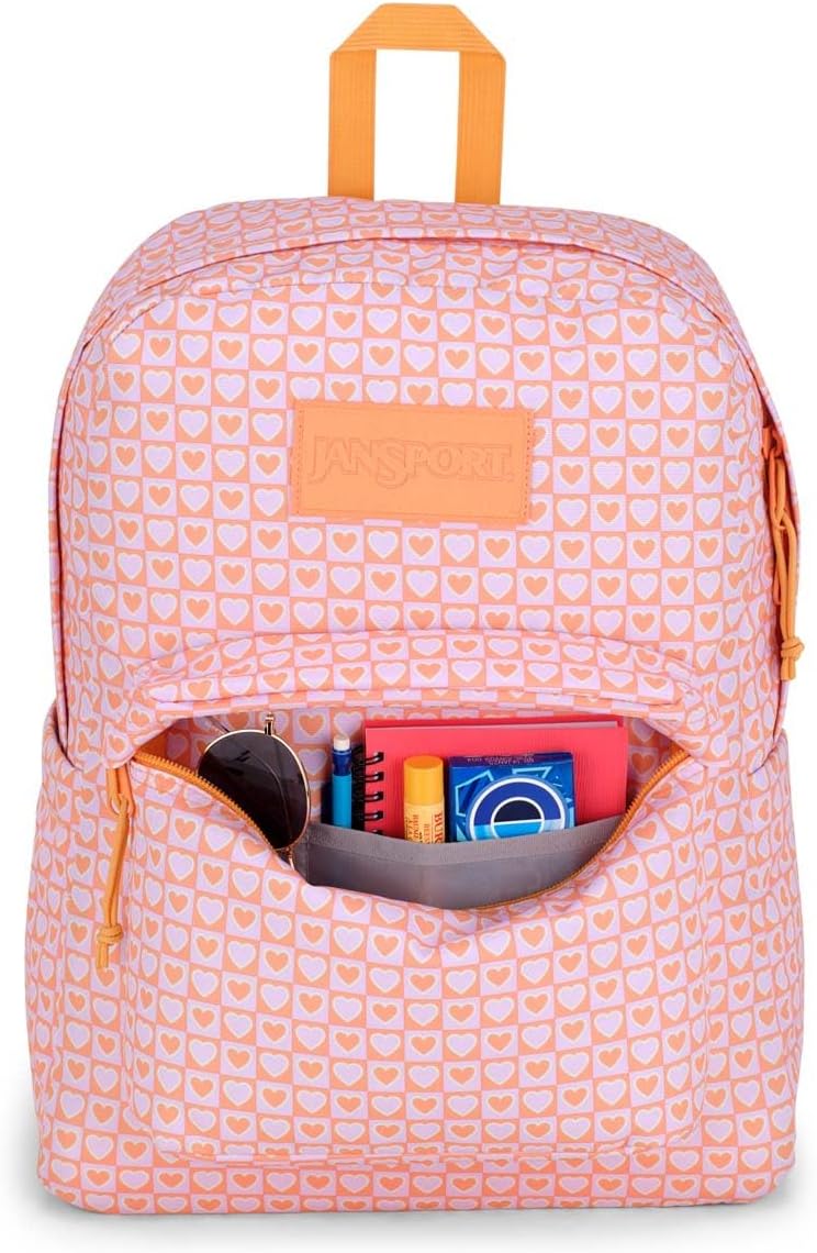 JanSport SuperBreak Plus Backpack with Padded 15-inch Laptop Sleeve and Integrated Bottle Pocket - Spacious and Durable Daypack for Work and Travel - Hyped Hearts Pink - Image 6