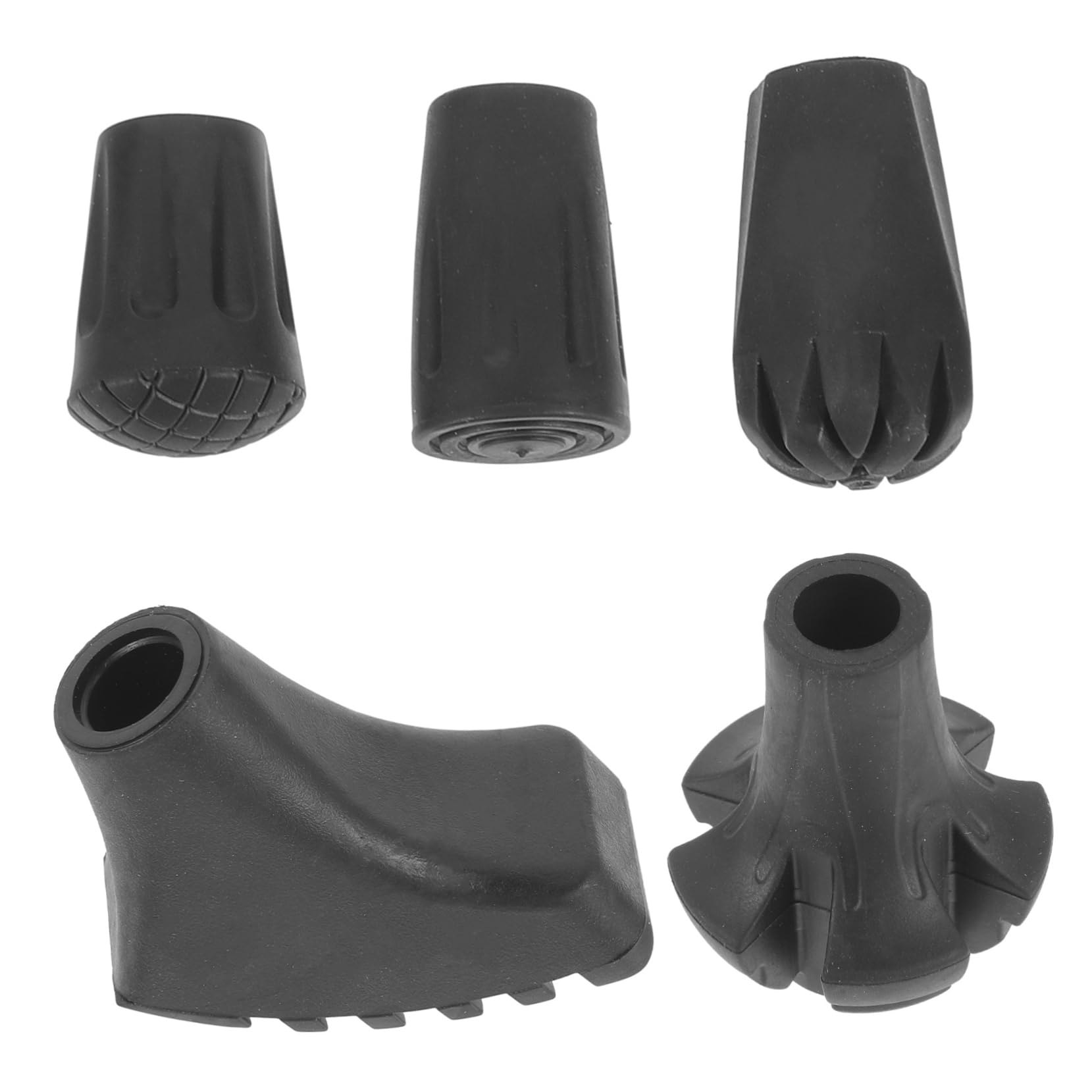 BESPORTBLE Trekkingstockpolster Krücken Zubehör Spitzen Für Wanderstöcke Krückenzubehör Polster Zusammenklappbarer Spazierstock Tipps Zum Austausch Von Wanderstöcken Gummi Black 5st